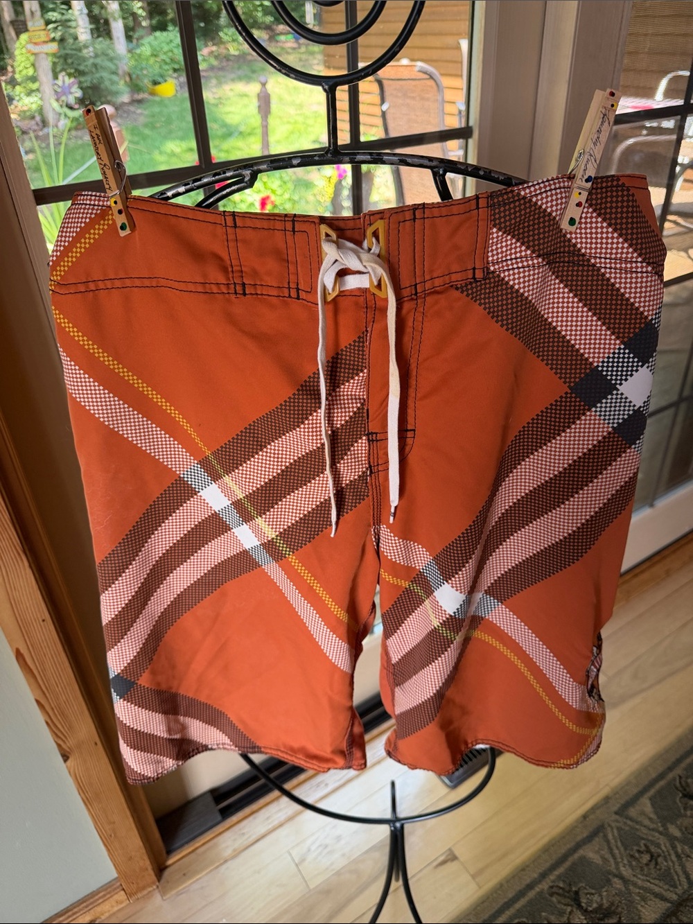 Billabong Joel Parkinson Signature Men's Orange Plaid Sz M Board shorts